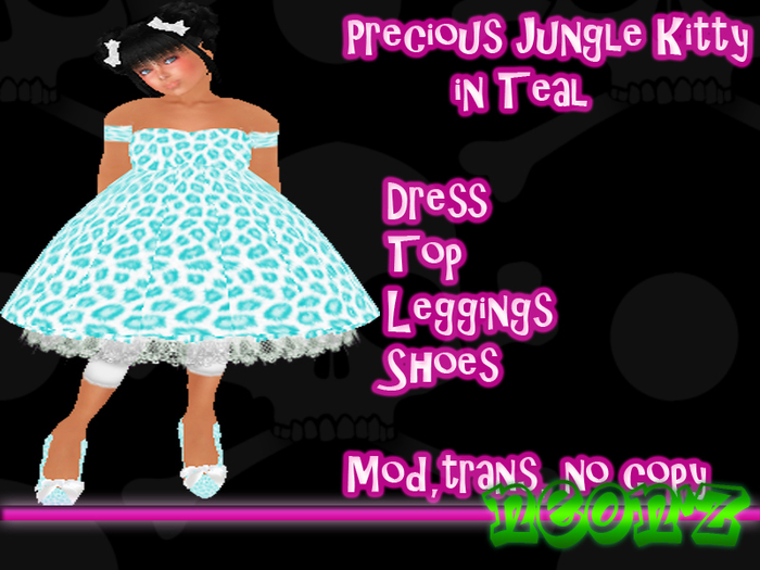 Precious Jungle Kitty in Teal 