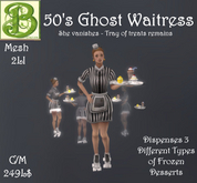 50's Ghost Waitress Serving Frozen Desserts, 2LI 