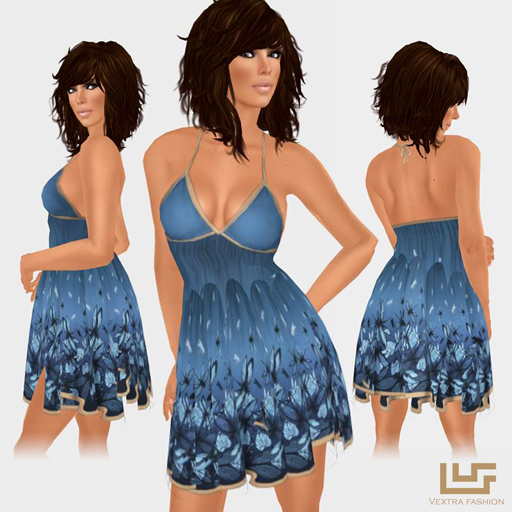 *VEXTRA FASHION* "Flirtini" Halter Dress - Blue