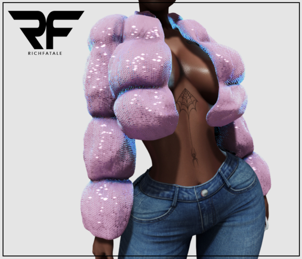 $RICH FATALE - MILA CROPPED COAT - SEQUINED BARB