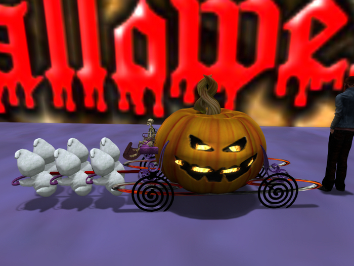 jack o lantern carrage & ghost 