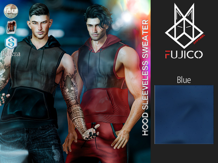 [Fujico Apparel] Net Hoodies Blue