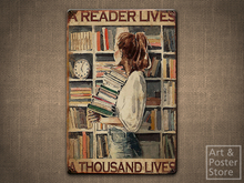 A Reader Lives | Metal Style Wall Sign Poster | WWB 