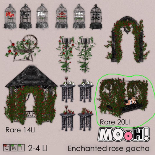 16. MOoH! Gothic bed with roses 20LI RARE