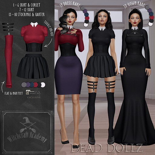 17 Dead Dollz - WItchcraft Academy - Student Stocking - Purple