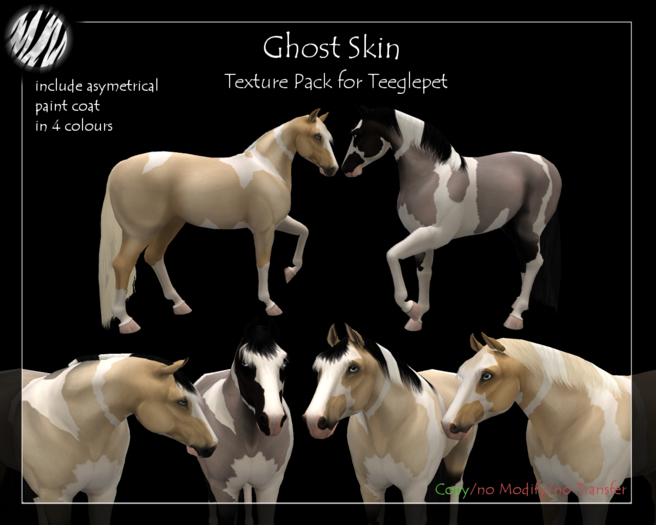 [SM] "Ghost" cream roan paint skins