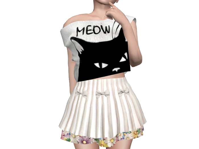 Pleated Skirt White