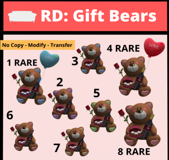 01 Gift Bears Blue Love RARE