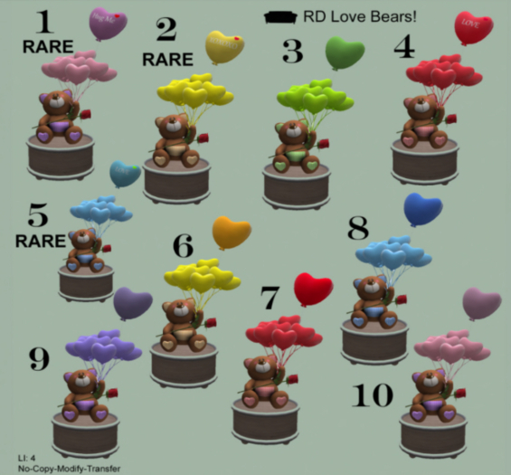 05 Love Bears Blue Love RARE