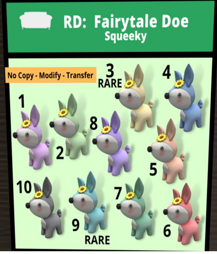 09 RD: Fairytale Doe Squeeky Oceaan RARE