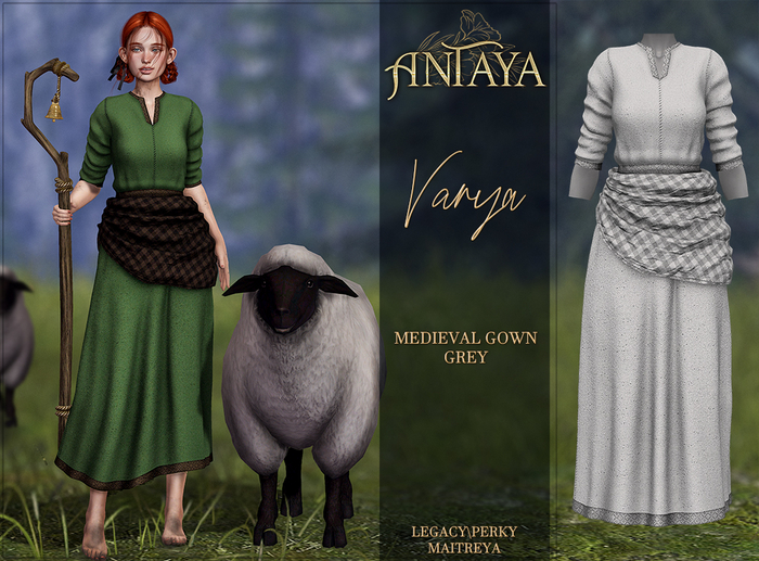 :: ANTAYA :: Medieval gown "Varya" GREY (wear)