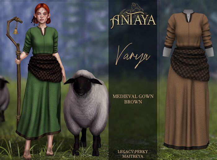 :: ANTAYA :: Medieval gown "Varya" BROWN (wear)
