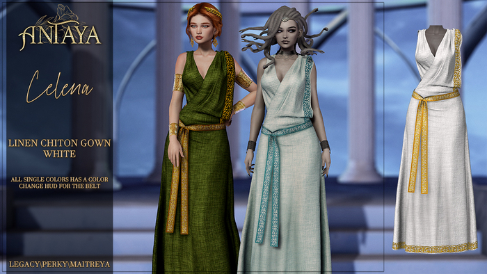 :: ANTAYA :: Linen gown "Celena" WHITE (wear)
