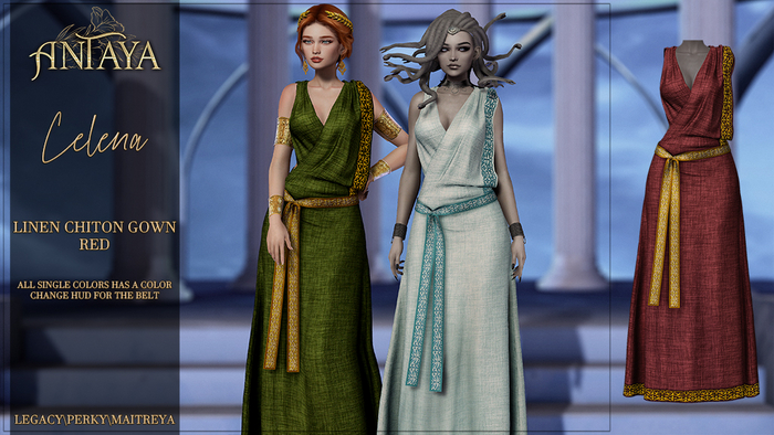 :: ANTAYA :: Linen gown "Celena" RED (wear)