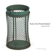 IMS Rusted City Waste Basket 