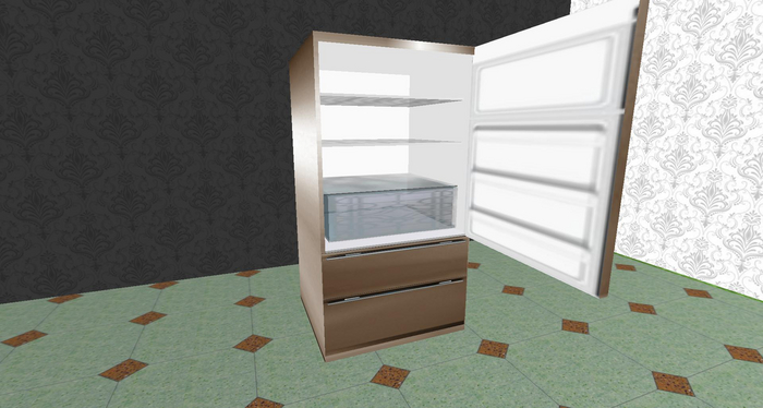 GP REAL FRIDGE 3 Bronze with Opening Door and Drawers