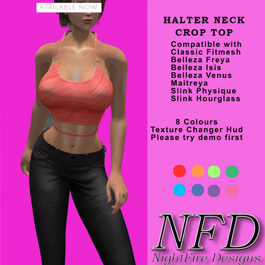 [NFD] Ladie's Halter Neck Crop Top Demo