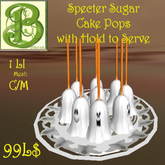 Tray of Ghostly specter Sugar Cakes on a stick Dispenser, With hold, 1 LI