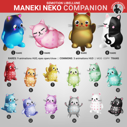 3. SEmotion Libellune Maneki Neko Companion RARE