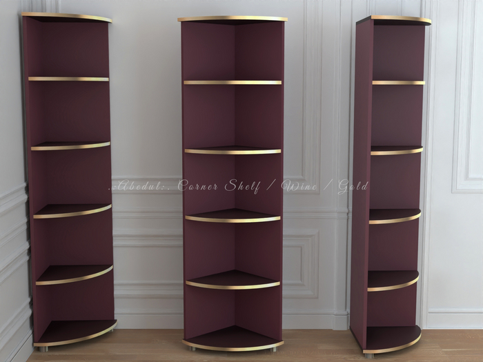 .:Abedul:. Corner Shelf / Wine / Gold