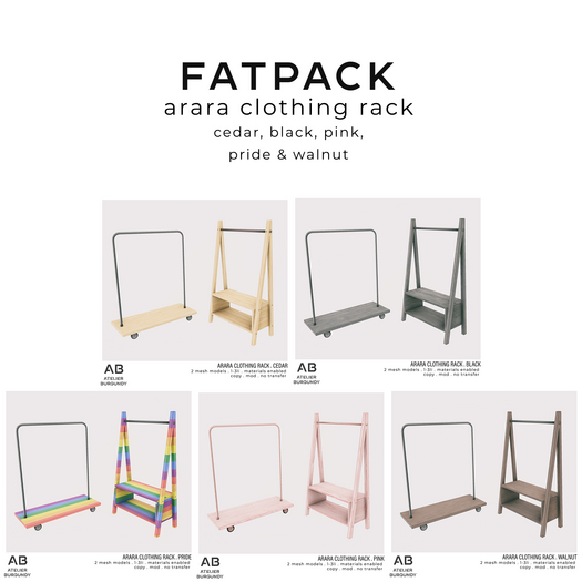 Atelier Burgundy . Arara Clothing Rack Fatpack *ADD*