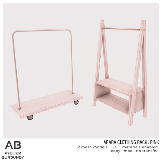 Atelier Burgundy . Arara Clothing Rack Pink *ADD*