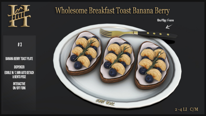 Chef Hill. Wholesome Breakfast Toast Banana.Berry