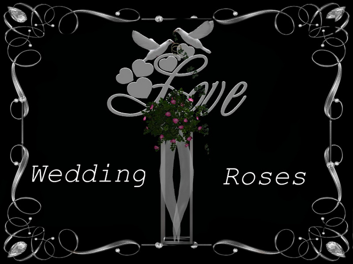 Wedding Doves flying silver/pink Roses