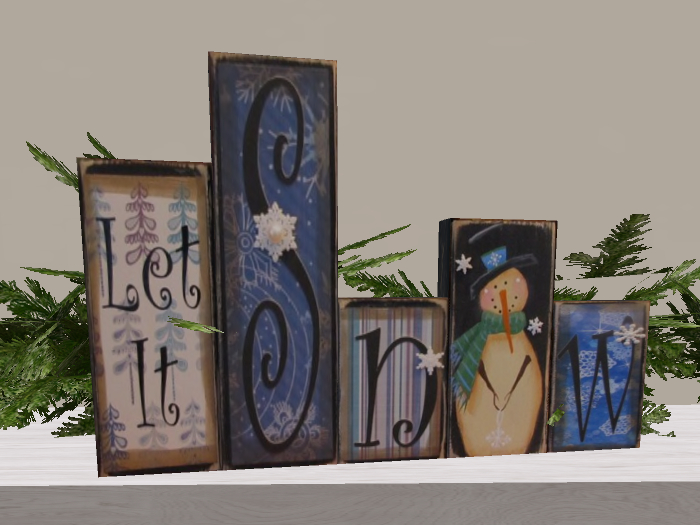 Let it Snow Wood Blocks