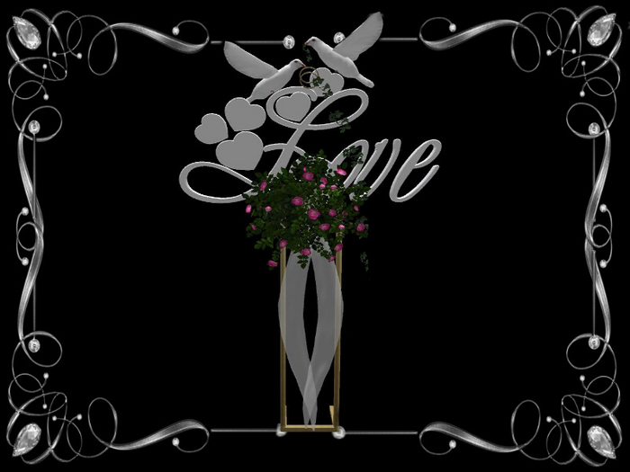 Wedding Doves flying gold/ Roses pink