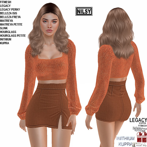 WOOL TOP AND CORDUROY SKIRT,CL&MESH BODY