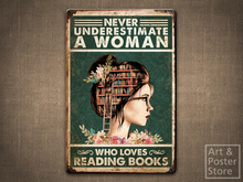 Never underestimate #02 | Metal Style Wall Sign Poster | WWB 