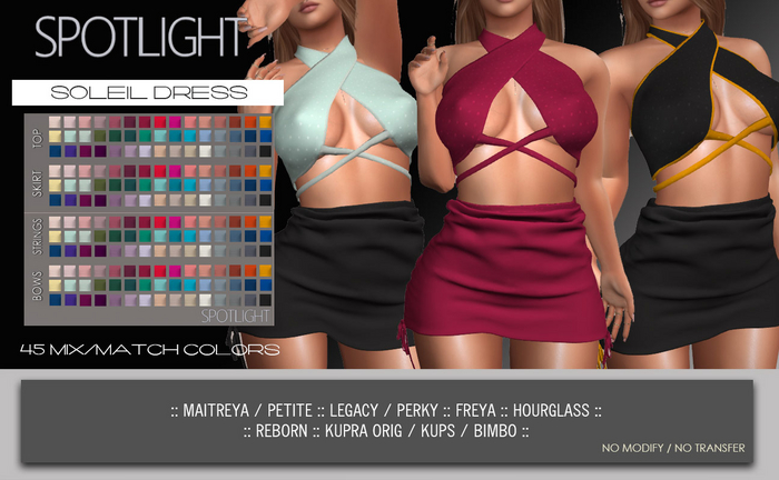 SPOTLIGHT - SOLEIL DRESS (DEMO Available In-World) 