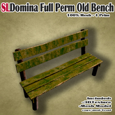 [FP] SLDomina Full Permission for Builders Old Bench 1 Prim Mesh 3D textures included 