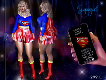 Supergirl Costume Set, All inc,Halloween Costume,Super Hero,