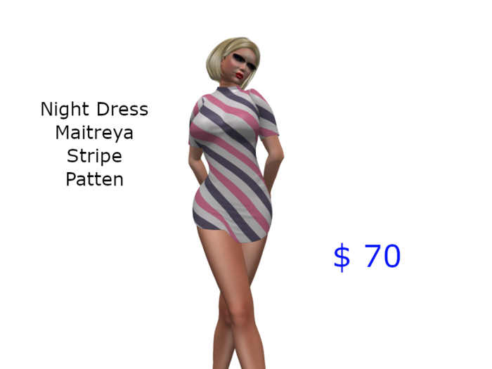 Night Dress (Stripe Patten)