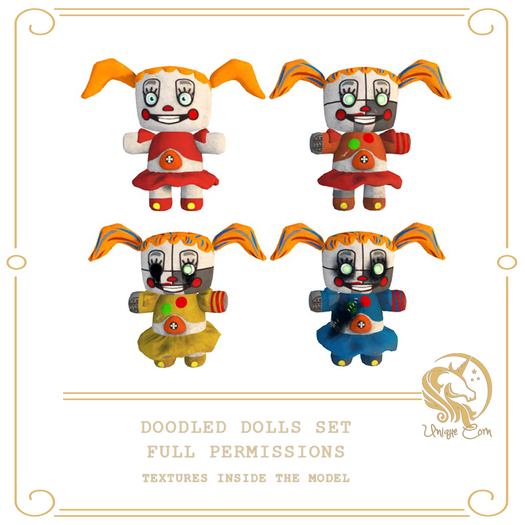 Full Perm Doodled Dolls