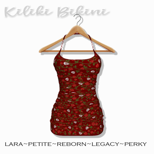 [kb] Skull & Rose Mini Dress - Red
