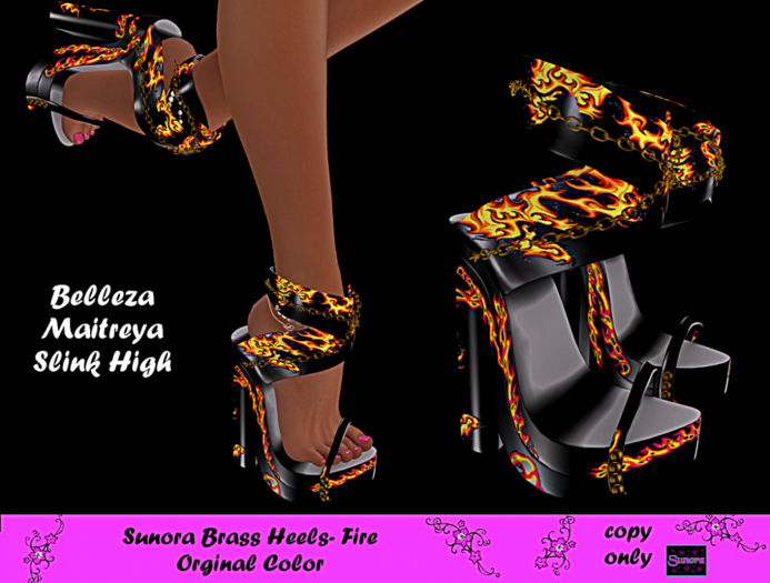 Sunora Brass Heels- Fire Orginal Color