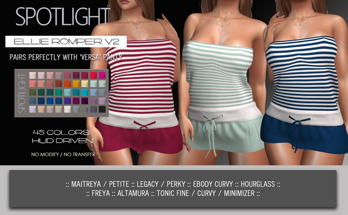 *FALL PROMO* SPOTLIGHT - ELLIE ROMPER v2  (DEMO Available In-World) 