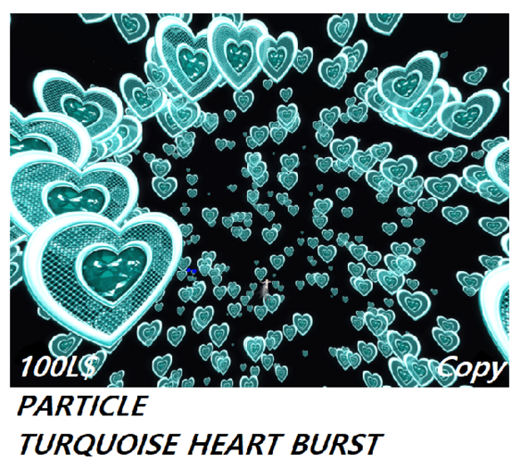 PARTICLE TURQUOISE HEART BURST 