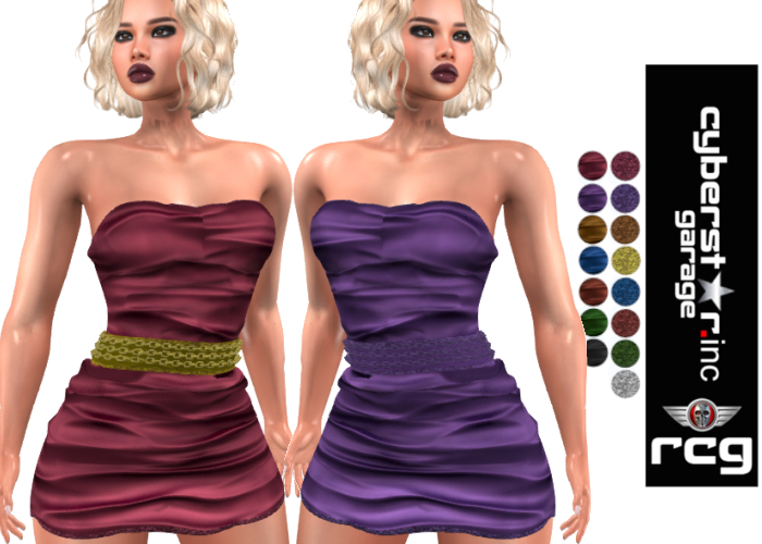 Strapless Dress with Chain Belt  #1