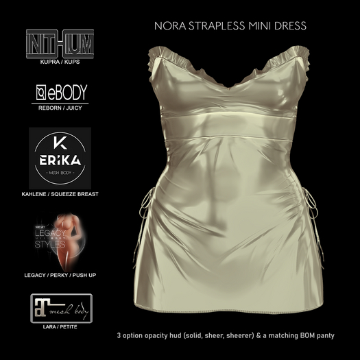 Commotion Nora Strapless Mini Dress GOLD