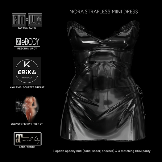 Commotion Nora Strapless Mini Dress BLACK