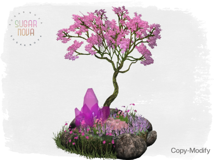 SN - Purple Crystal Garden , Trees Flowers Rocks