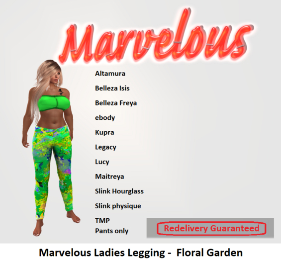 Marvelous  Ladies Legging - Floral Garden