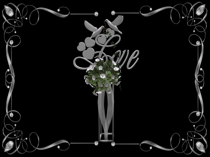 Wedding Doves flying silver  Flowers white