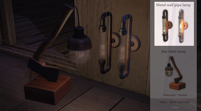 Howl - Metal wall pipe lamp SET [ADD]