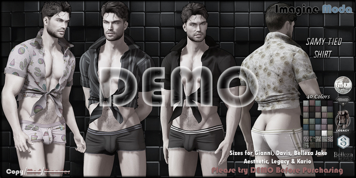 Samy Tied Shirt {DEMO} Aesthetic, Gianni, Davis, Jake, Legacy, Kario -Imagine Moda-