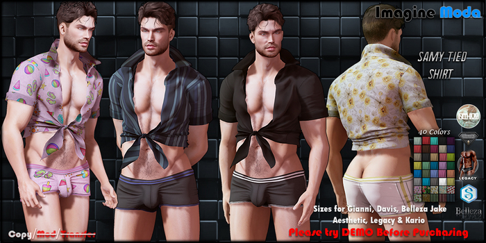Samy Tied Shirt {FATPACK} Aesthetic, Gianni, Davis, Jake, Legacy, Kario -Imagine Moda-